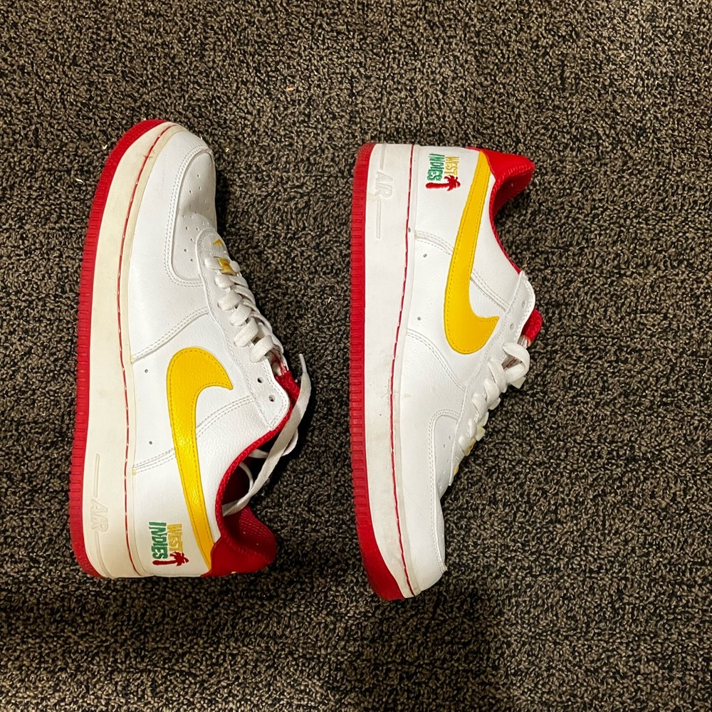 Size 9.5 -  Nike Air Force 1 Low West Indies - Varsity Red